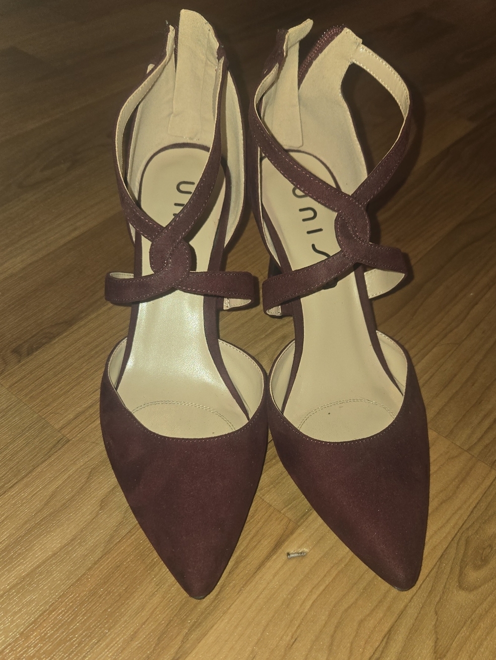 Unisa Women’s Wine Pointed-Toe Crisscross Heels